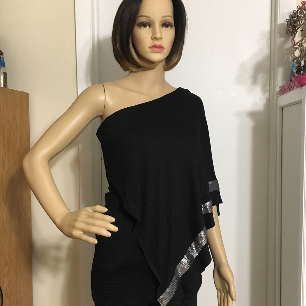 Guess One Shoulder Tunic Top